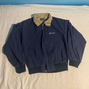 Holloway Men's Navy and Tan Bomber Jacket size M worn in great condition